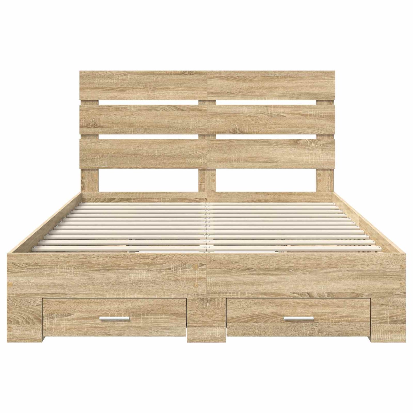 vidaXL Σκελετός Κρεβατιού Δρύς Sonoma 140 x 190 cm Επεξεργασμένο ξύλο