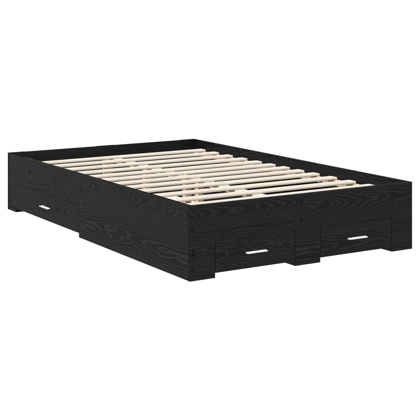vidaXL Σκελετός Κρεβατιού Μαύρη Οξυά 135 x 190 cm Επεξεργασμένο ξύλο