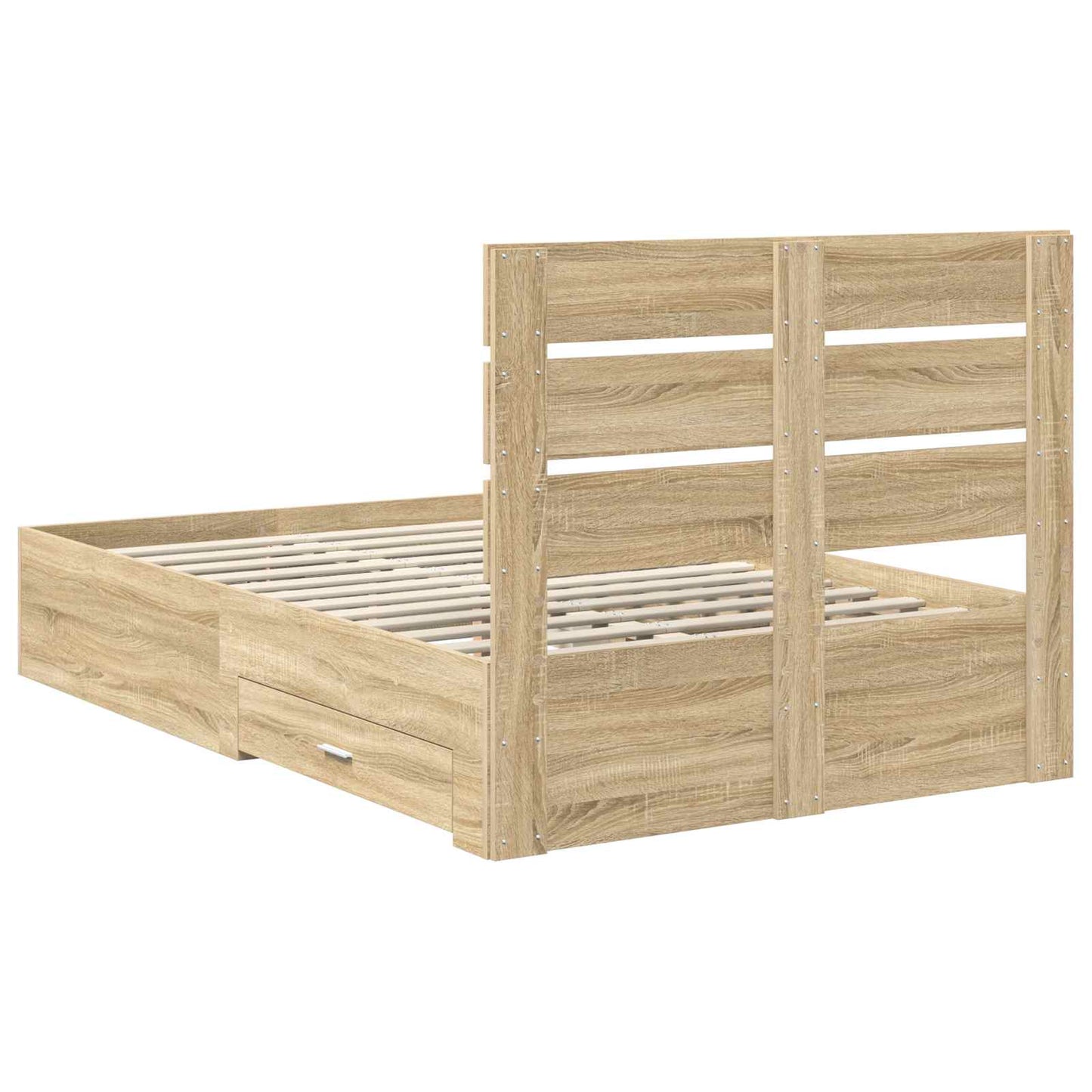 vidaXL Σκελετός Κρεβατιού Δρύς Sonoma 135 x 190 cm Επεξεργασμένο ξύλο