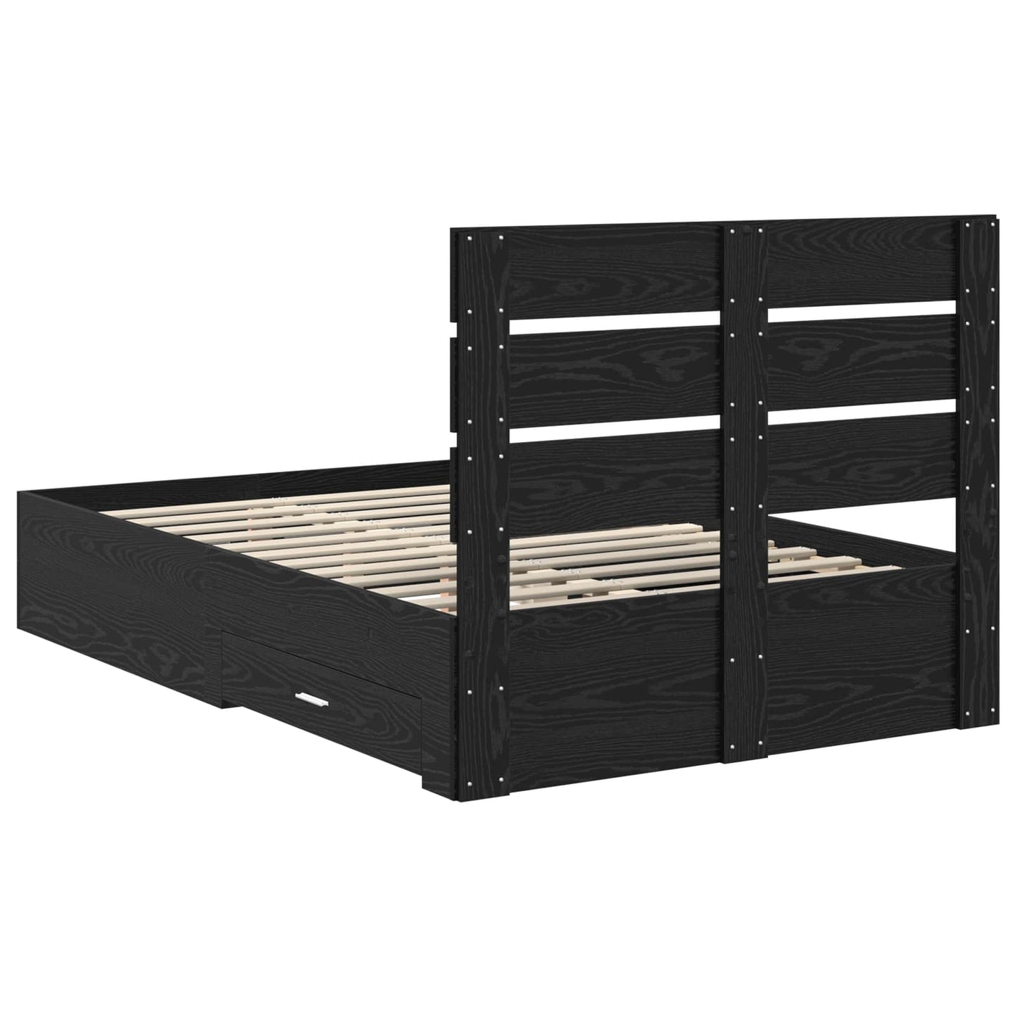 vidaXL Σκελετός Κρεβατιού Μαύρη Οξυά 120 x 190 cm Επεξεργασμένο ξύλο