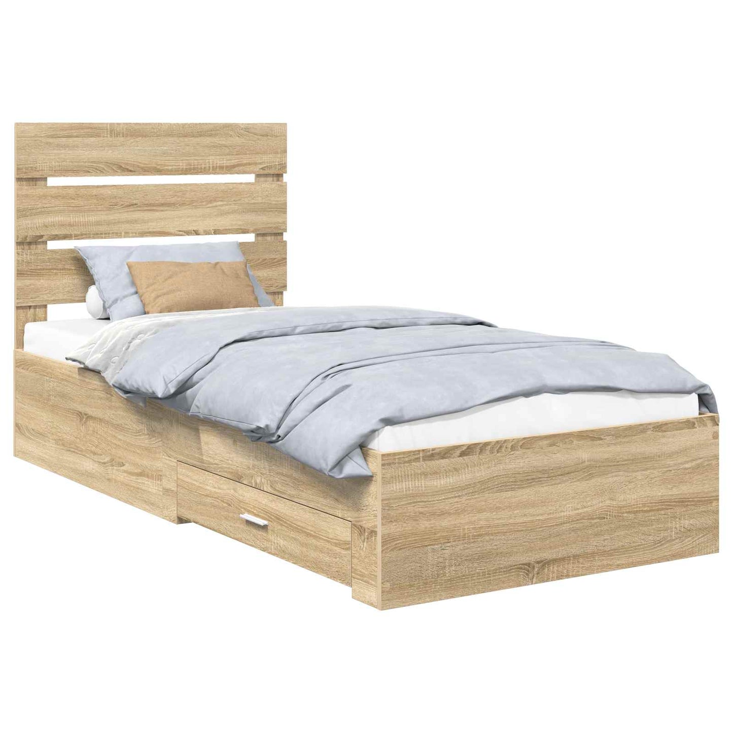 vidaXL Σκελετός Κρεβατιού Δρύς Sonoma 100 x 200 cm Επεξεργασμένο ξύλο