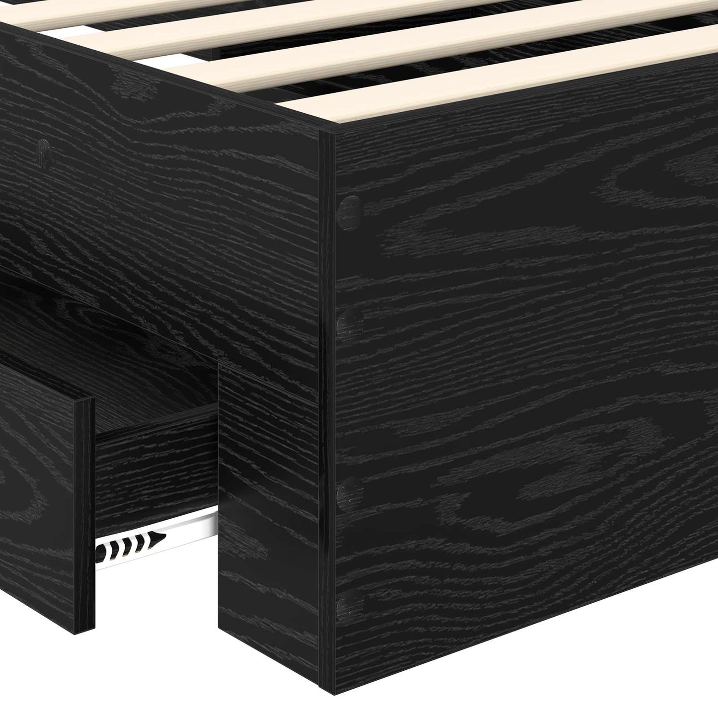 vidaXL Σκελετός Κρεβατιού Μαύρη Οξυά 90 x 200 cm Επεξεργασμένο ξύλο