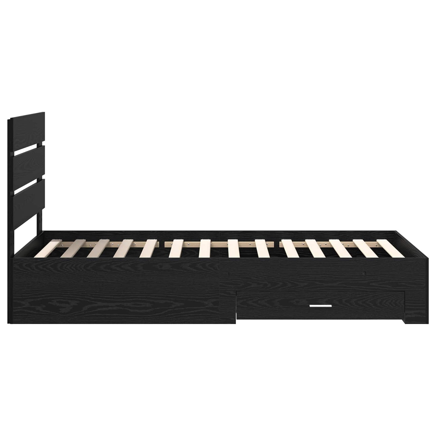 vidaXL Σκελετός Κρεβατιού Μαύρη Οξυά 90 x 200 cm Επεξεργασμένο ξύλο