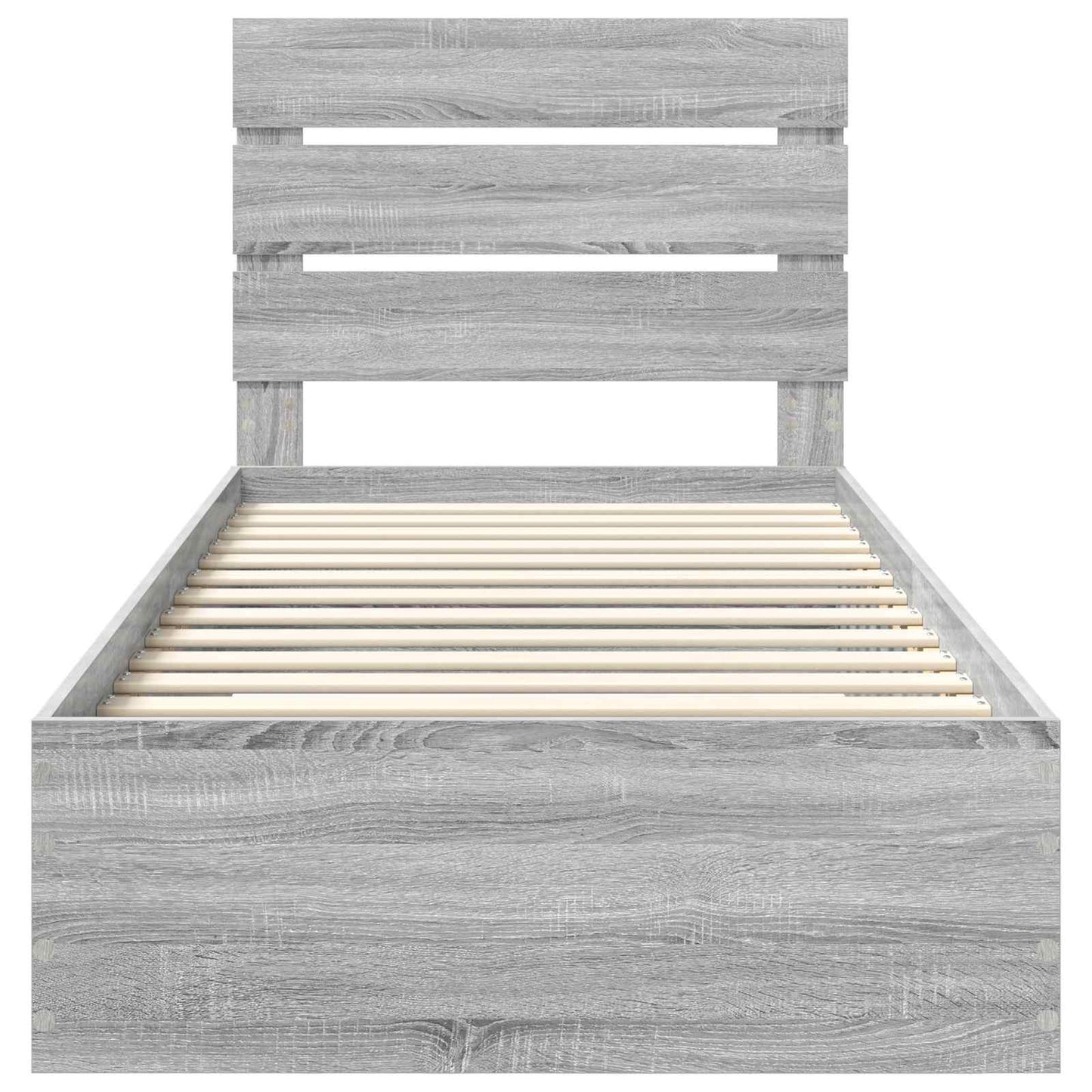 vidaXL Σκελετός Κρεβατιού Γκρίζο Σονομα 90 x 200 cm Επεξεργασμένο ξύλο