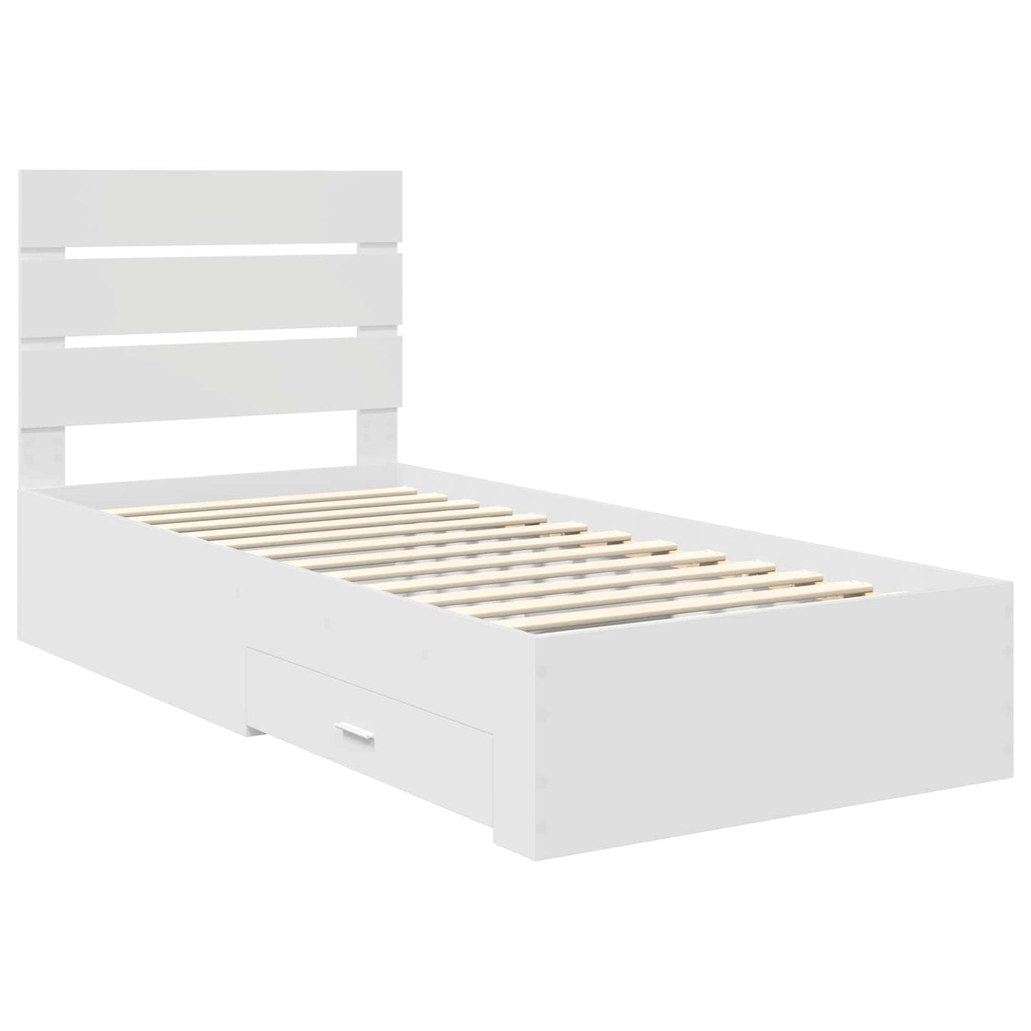 vidaXL Σκελετός Κρεβατιού Λευκό 90 x 190 cm Επεξεργασμένο ξύλο
