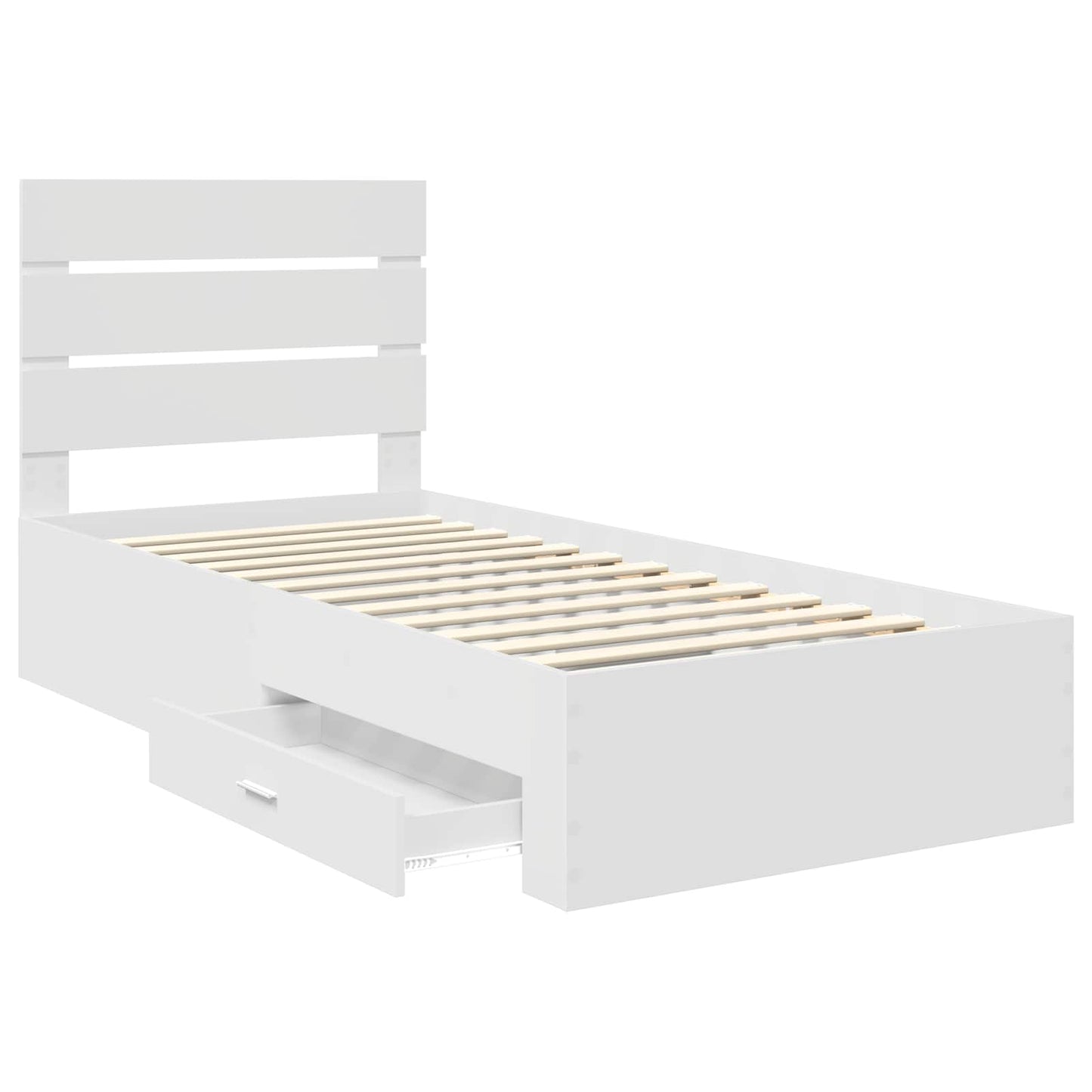 vidaXL Σκελετός Κρεβατιού Λευκό 90 x 190 cm Επεξεργασμένο ξύλο
