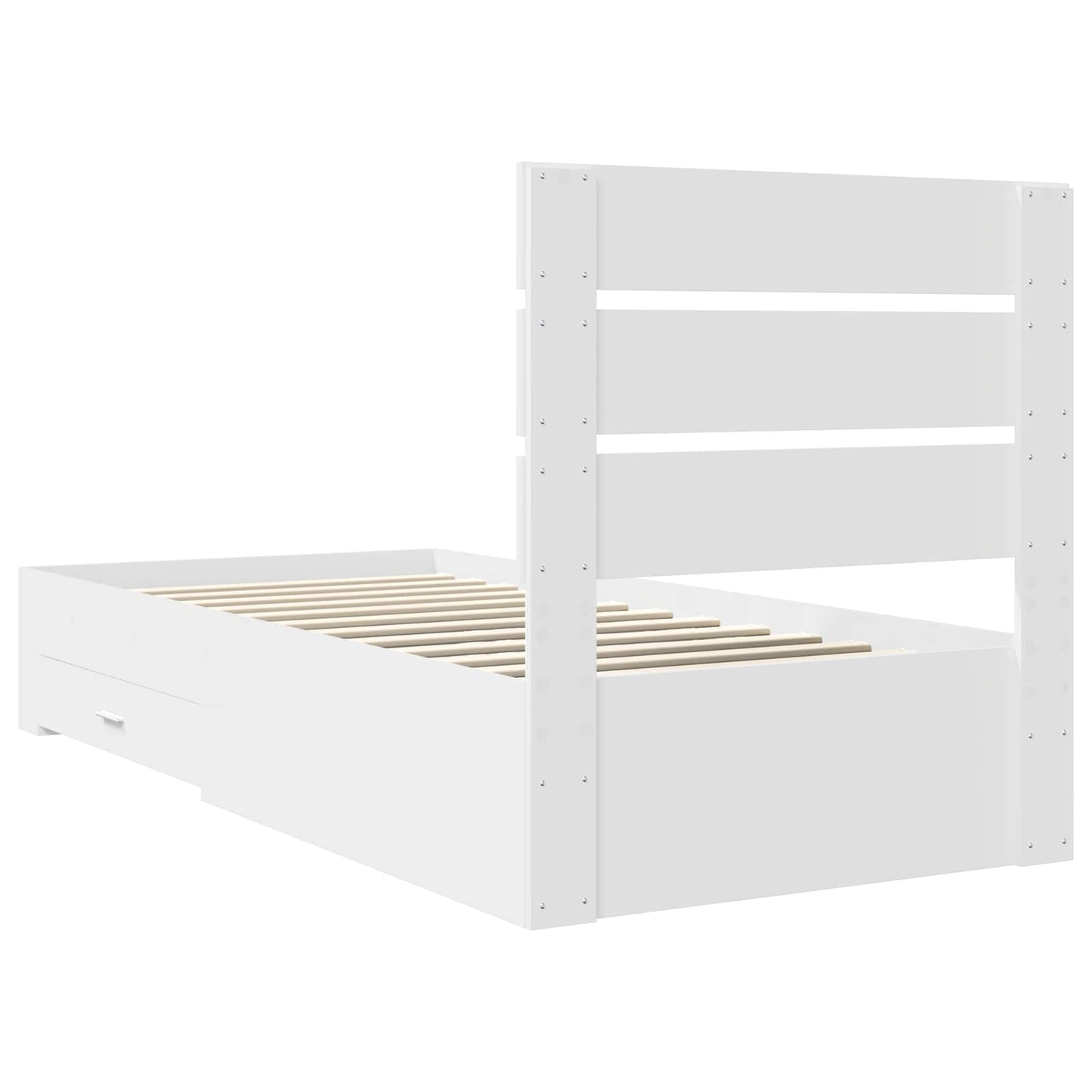 vidaXL Σκελετός Κρεβατιού Λευκό 90 x 190 cm Επεξεργασμένο ξύλο