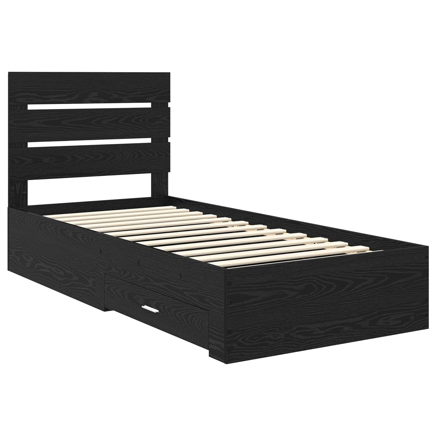vidaXL Σκελετός Κρεβατιού Μαύρη Οξυά 90 x 190 cm Επεξεργασμένο ξύλο