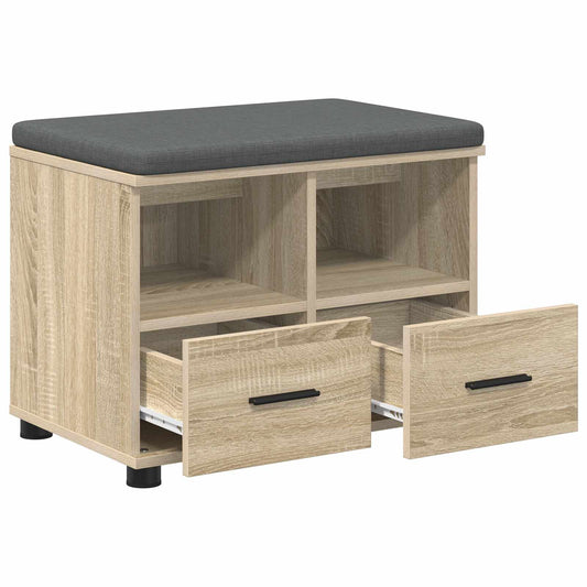 vidaXL Παγκάκι Χαλωρίου με μαξιλάρι Δρύς Sonoma 60 x 38 x 46 εκ