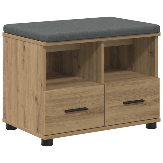 vidaXL Παγκάκι Χαλωρίου με μαξιλάρι Artisan Oak 60 x 38 x 46 εκ