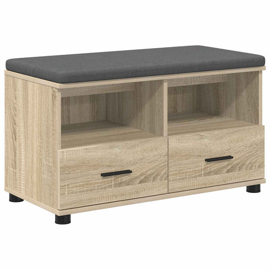 vidaXL Παγκάκι Χαλωρίου με μαξιλάρι Δρύς Sonoma 80 x 38 x 46 εκ