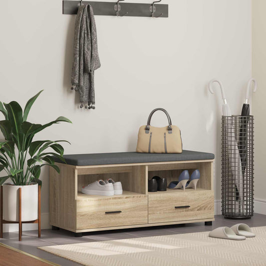 vidaXL Παγκάκι Χαλωρίου με μαξιλάρι Δρύς Sonoma 100 x 38 x 46 εκ