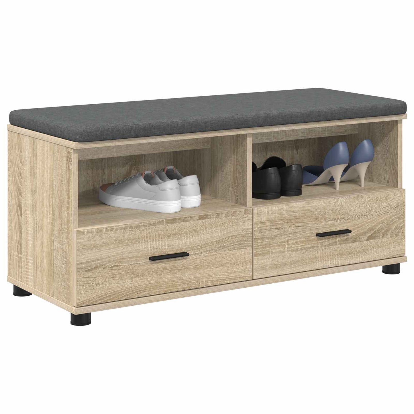 vidaXL Παγκάκι Χαλωρίου με μαξιλάρι Δρύς Sonoma 100 x 38 x 46 εκ