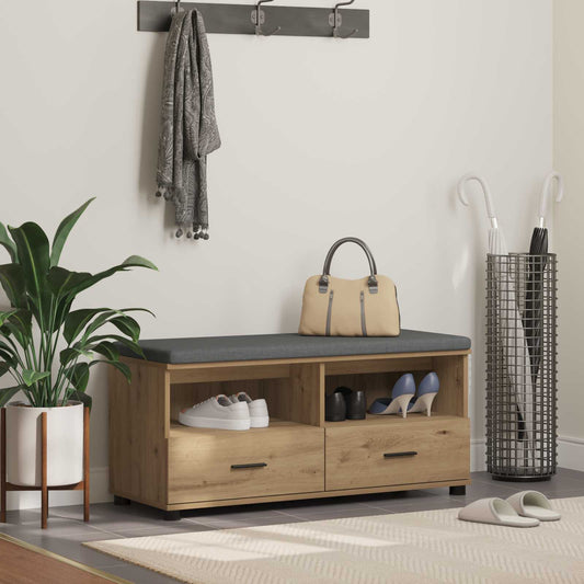 vidaXL Παγκάκι Χαλωρίου με μαξιλάρι Artisan Oak 100 x 38 x 46 εκ
