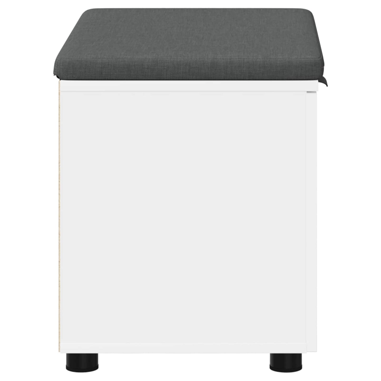 vidaXL Παγκάκι Χαλωρίου με μαξιλάρι με πόρτα Λευκό 60 x 38 x 46 εκ