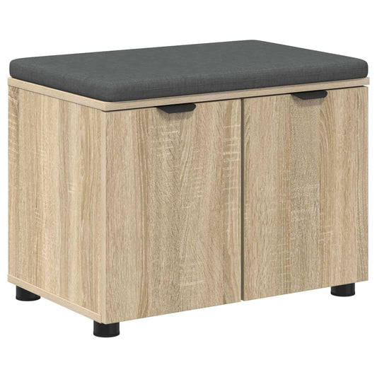 vidaXL Παγκάκι Χαλωρίου με μαξιλάρι Δρύς Sonoma 60 x 38 x 46 εκ