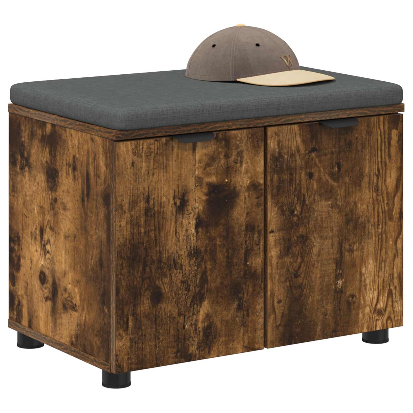 vidaXL Παγκάκι Χαλωρίου με μαξιλάρι Καπνιστό Δρύς 60 x 38 x 46 εκ