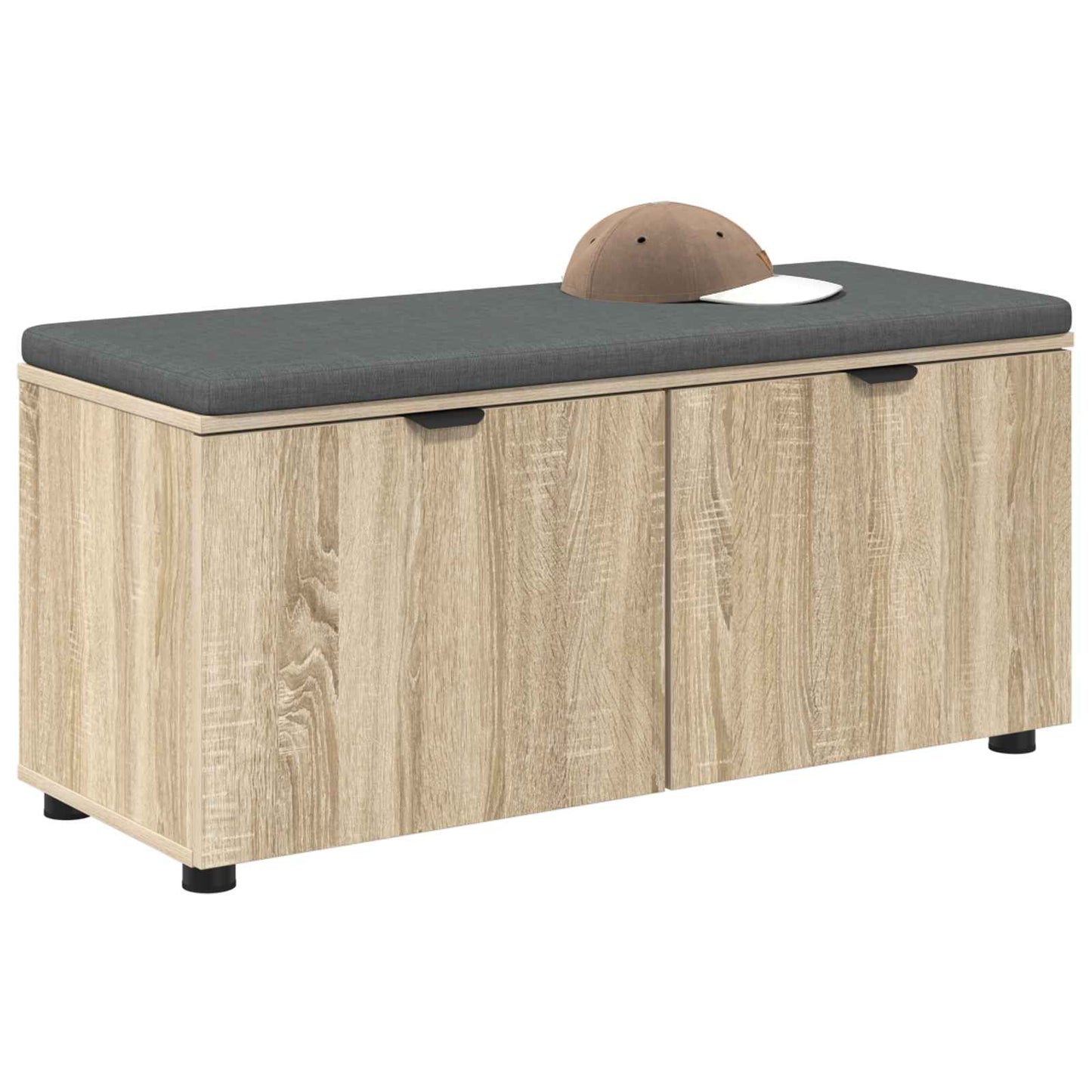 vidaXL Παγκάκι Χαλωρίου με μαξιλάρι Δρύς Sonoma 100 x 38 x 46 εκ