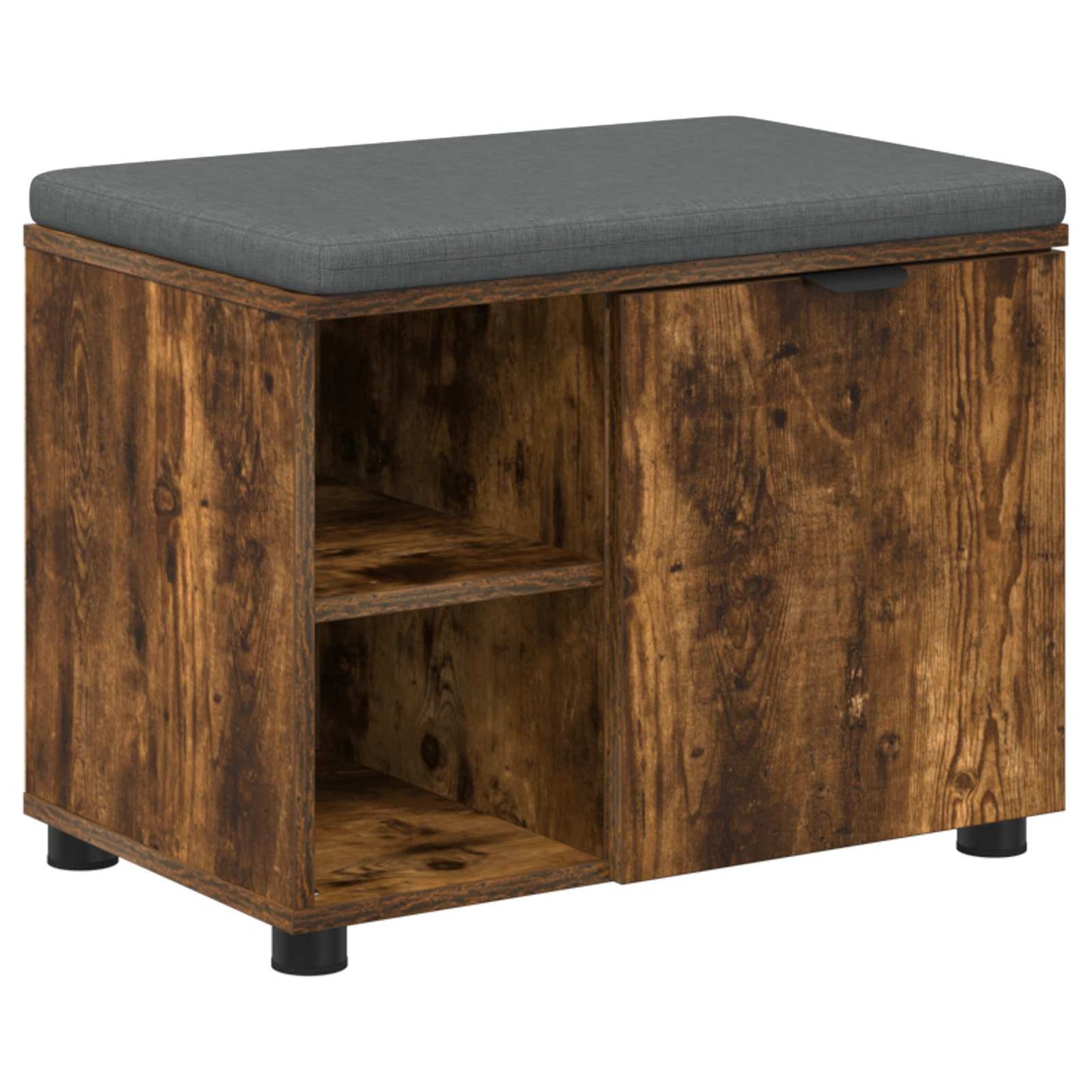 vidaXL Παγκάκι Χαλωρίου με μαξιλάρι Καπνιστό Δρύς 60 x 38 x 46 εκ