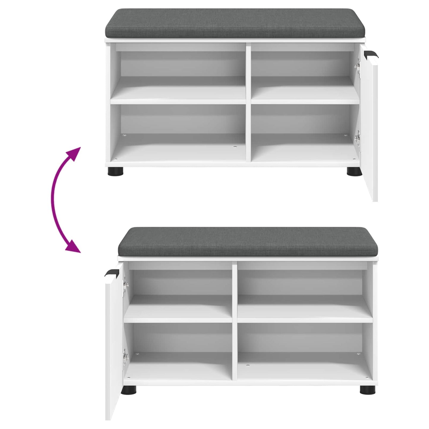 vidaXL Παγκάκι Χαλωρίου με μαξιλάρι Μονόχρωμο Λευκό 80 x 38 x 46 εκ