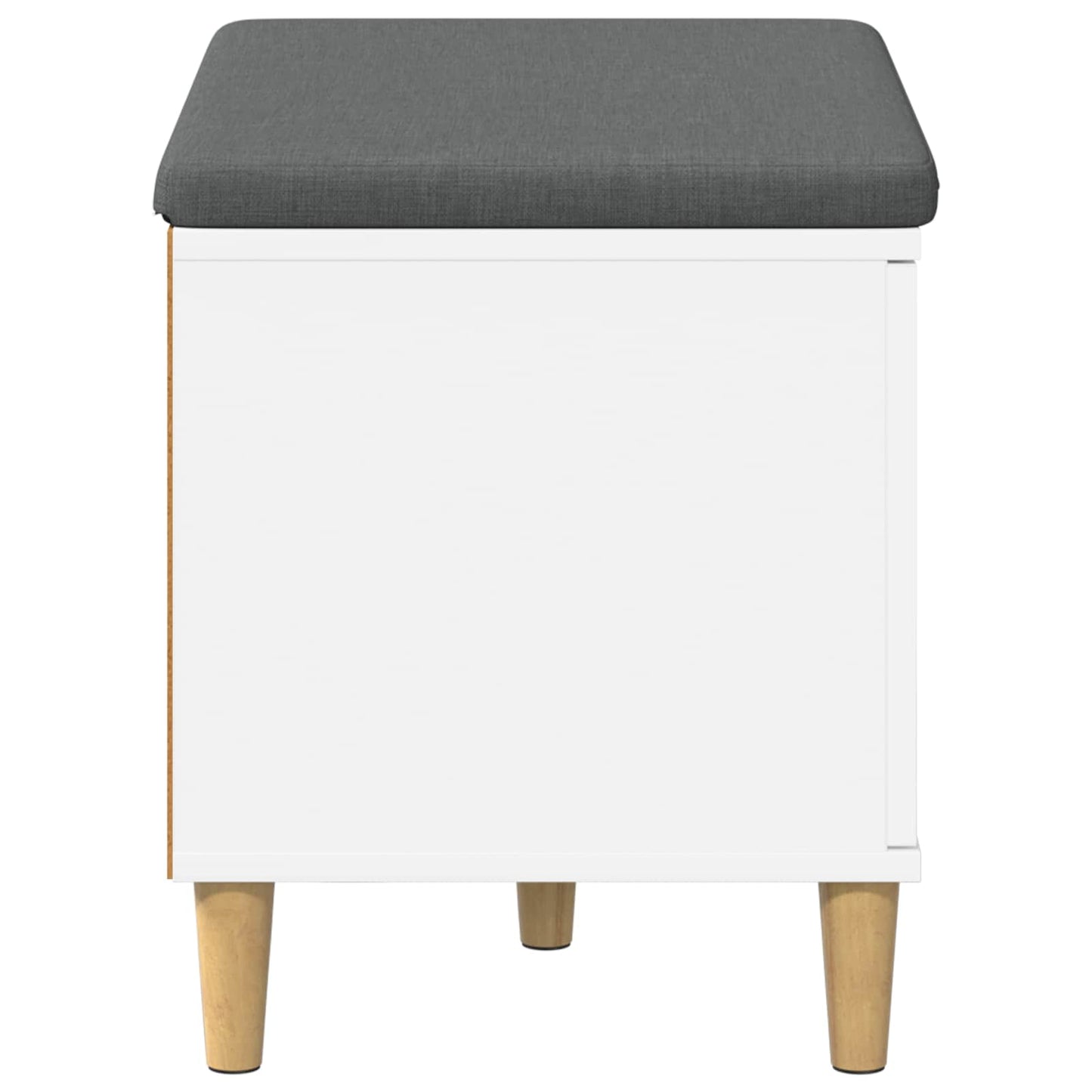 vidaXL Παγκάκι Χαλωρίου με μαξιλάρι με πόρτα Λευκό 60 x 38 x 46 εκ