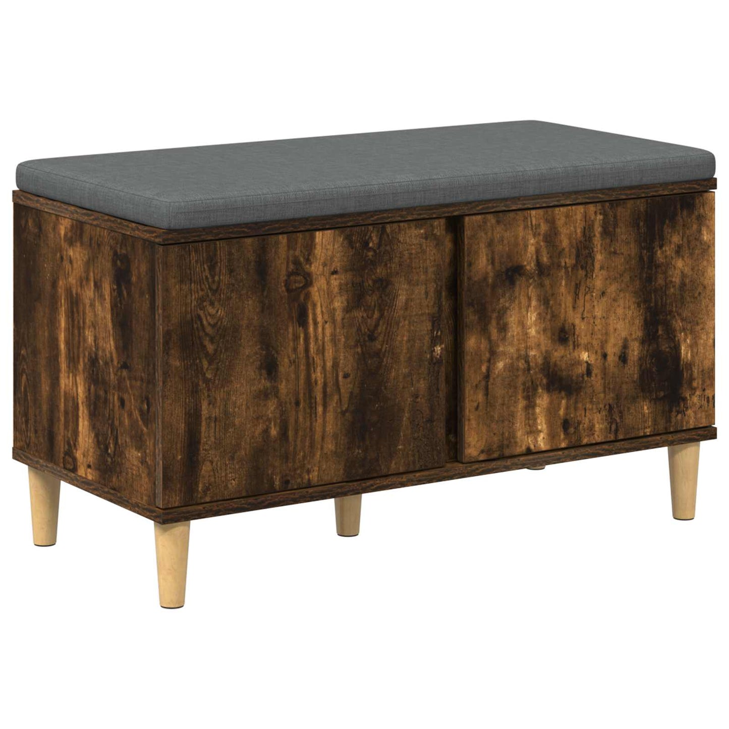 vidaXL Παγκάκι Χαλωρίου με μαξιλάρι Καπνιστό Δρύς 60 x 38 x 46 εκ