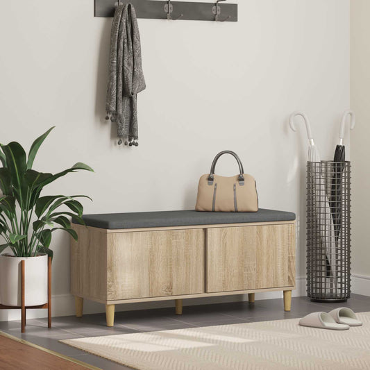 vidaXL Παγκάκι Χαλωρίου με μαξιλάρι Δρύς Sonoma 100 x 38 x 46 εκ