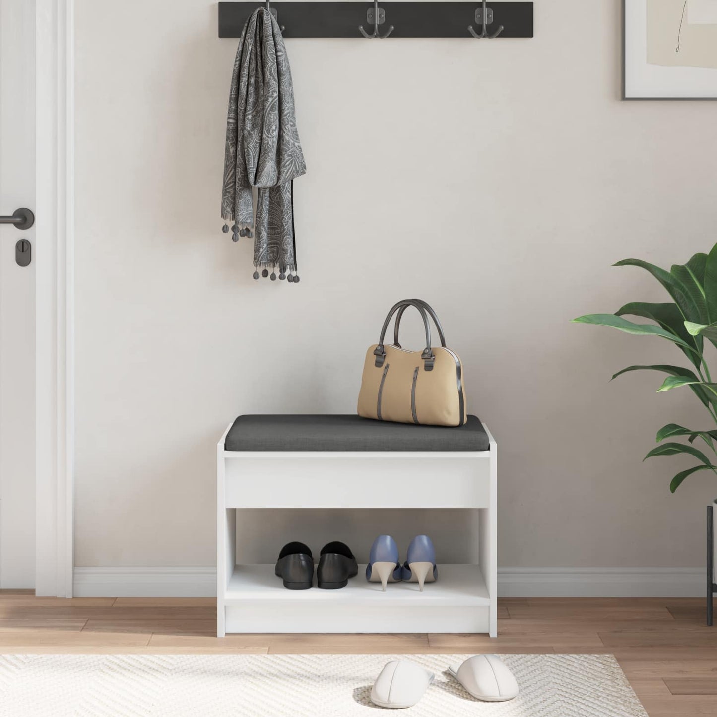 vidaXL Παγκάκι Χαλωρίου Λευκός 63 x 38 x 45 εκ