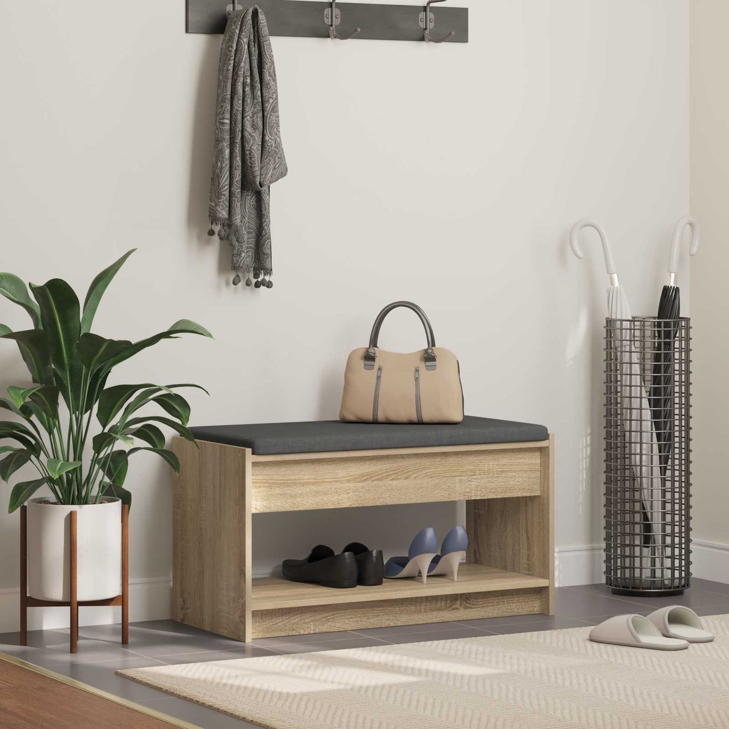 vidaXL Παγκάκι Χαλωρίου Δρύς Sonoma 83 x 38 x 45 εκ
