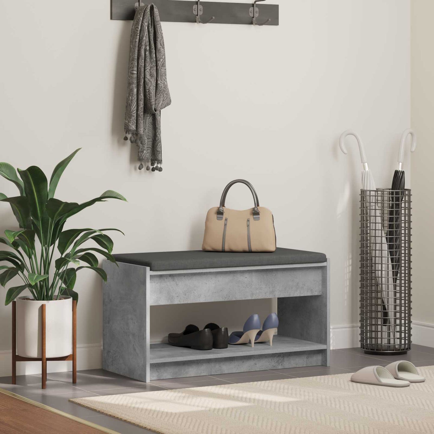 vidaXL Παγκάκι Χαλωρίου Σκυρόχρωμο Γκρι 83 x 38 x 45 εκ