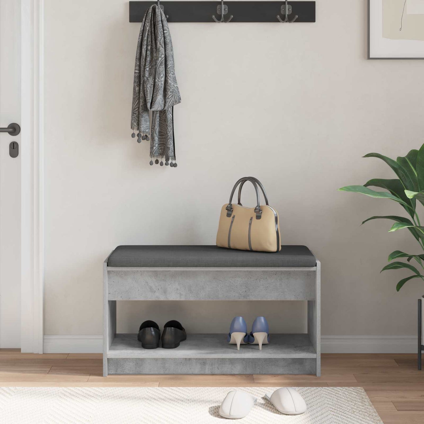 vidaXL Παγκάκι Χαλωρίου Σκυρόχρωμο Γκρι 83 x 38 x 45 εκ