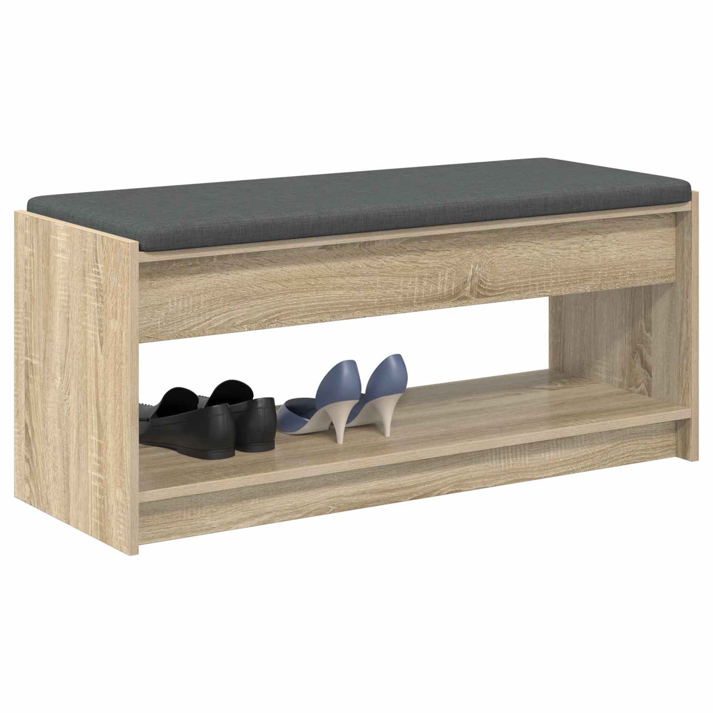 vidaXL Παγκάκι Χαλωρίου με μαξιλάρι Δρύς Sonoma 103 x 38 x 45 εκ