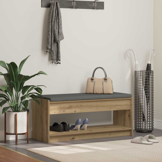 vidaXL Παγκάκι Χαλωρίου με μαξιλάρι Artisan Oak 103 x 38 x 45 εκ