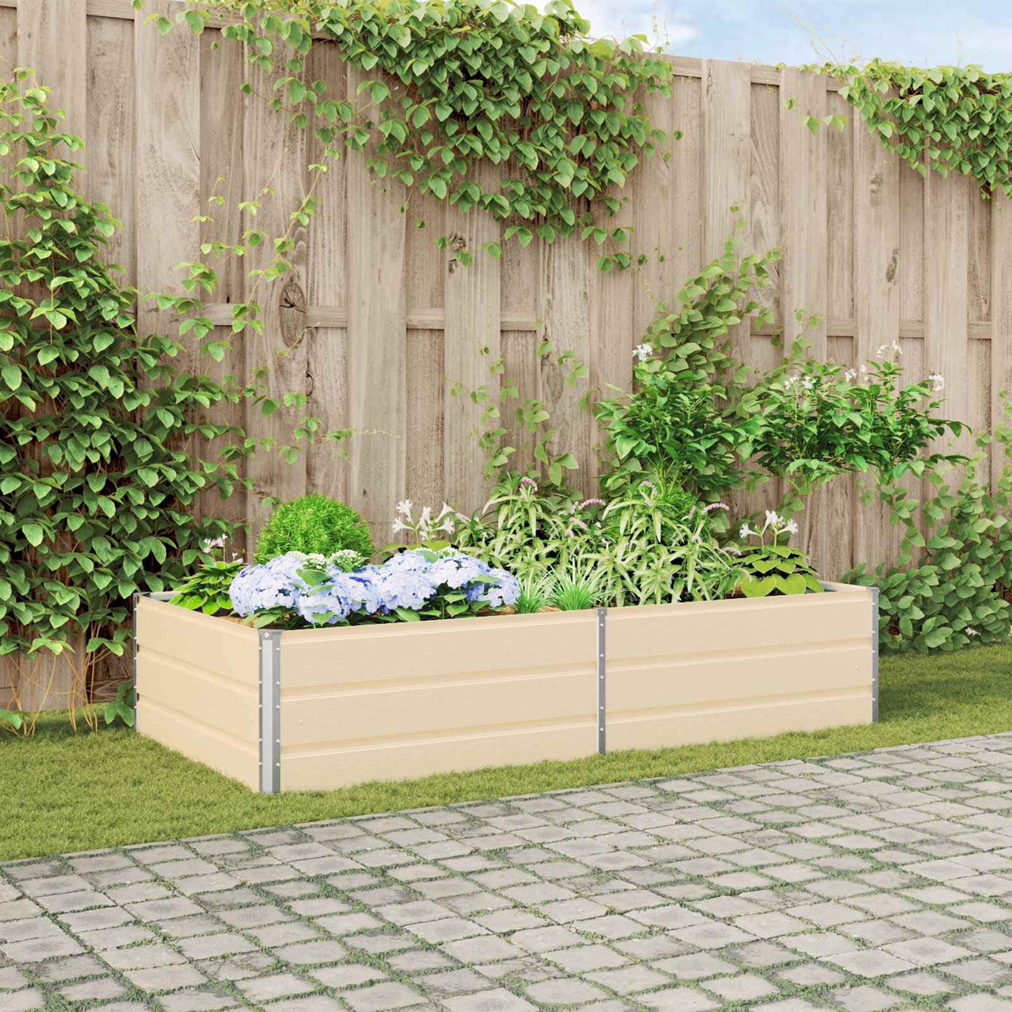 vidaXL Γλάστρα Ελεφαντόδοντο 195 x 100 x 45 εκ Επικαλυμμένος Χάλυβας