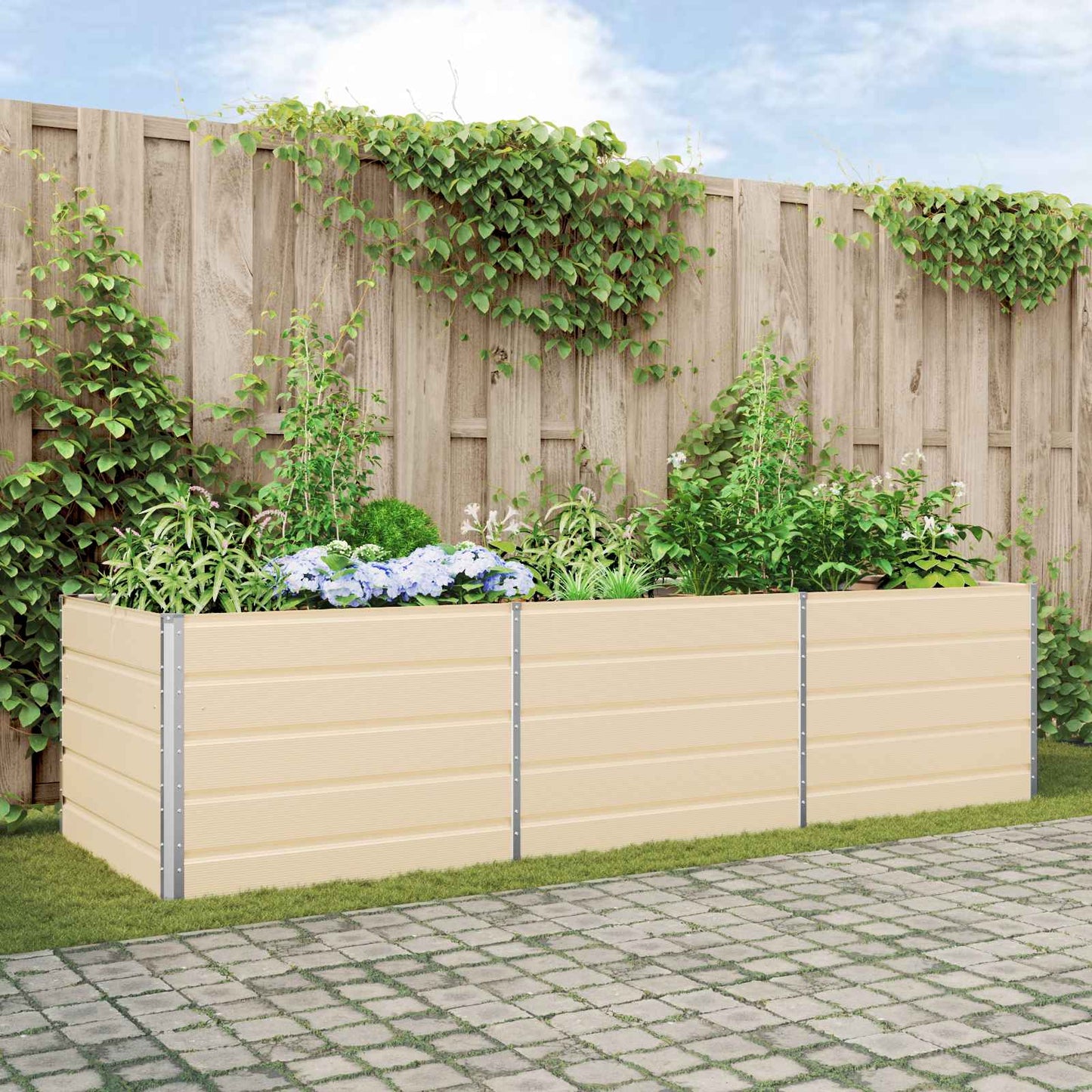 vidaXL Γλάστρα Ελεφαντόδοντο 195 x 100 x 45 εκ Επικαλυμμένος Χάλυβας