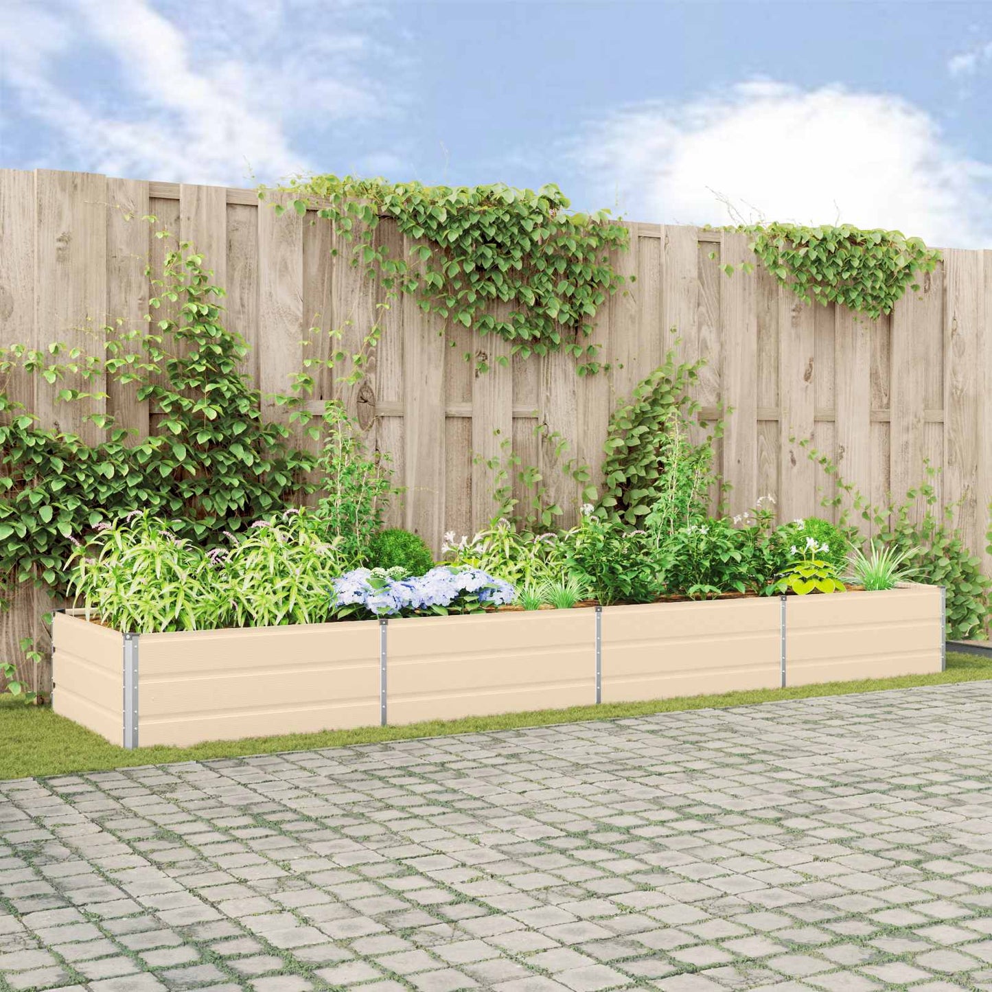 vidaXL Γλάστρα Ελεφαντόδοντο 195 x 100 x 45 εκ Επικαλυμμένος Χάλυβας