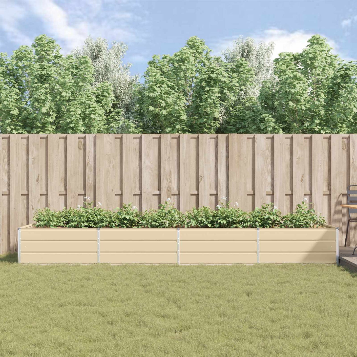vidaXL Γλάστρα Ελεφαντόδοντο 195 x 100 x 45 εκ Επικαλυμμένος Χάλυβας