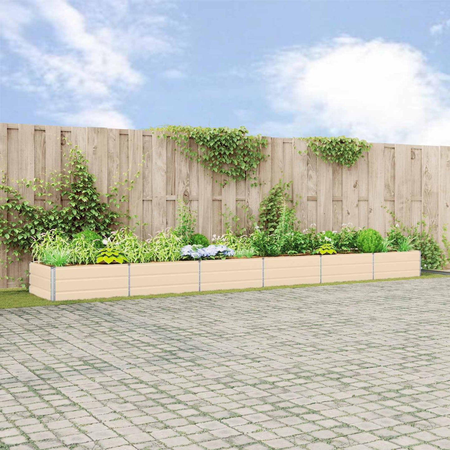 vidaXL Γλάστρα Ελεφαντόδοντο 195 x 100 x 45 εκ Επικαλυμμένος Χάλυβας