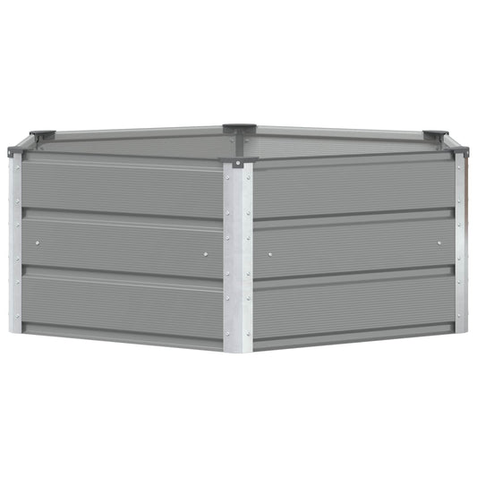 vidaXL Γλάστρα Ανοιχτό γκρι 129 x 129 x 45 cm Ατσάλι