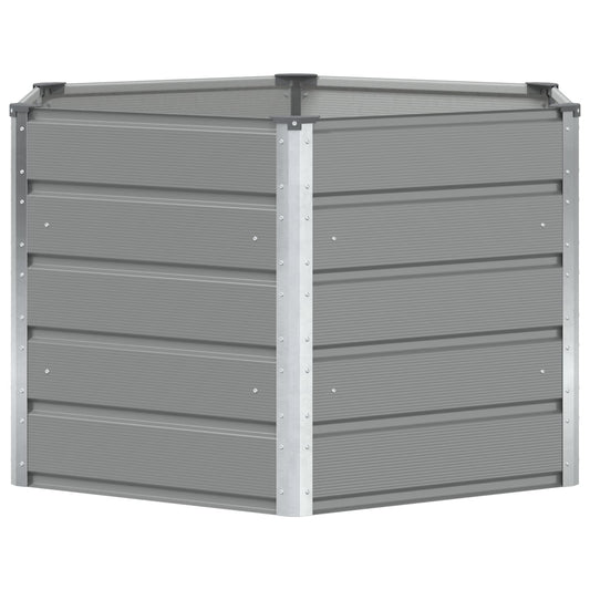 vidaXL Γλάστρα Ανοιχτό γκρι 129 x 129 x 75 εκ Ατσάλι