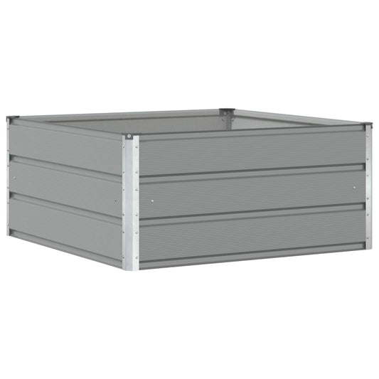 vidaXL Γλάστρα Ανοιχτό γκρι 100 x 100 x 45 cm Ατσάλι