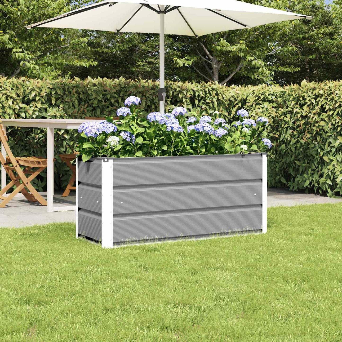 vidaXL Γλάστρα Ανοιχτό γκρι 100 x 40 x 45 cm Ατσάλι