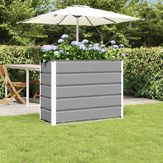 vidaXL Γλάστρα Ανοιχτό γκρι 100 x 40 x 75 cm Ατσάλι