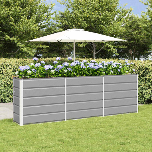 vidaXL Γλάστρα Ανοιχτό γκρι 240 x 40 x 75 εκ. Ατσάλι