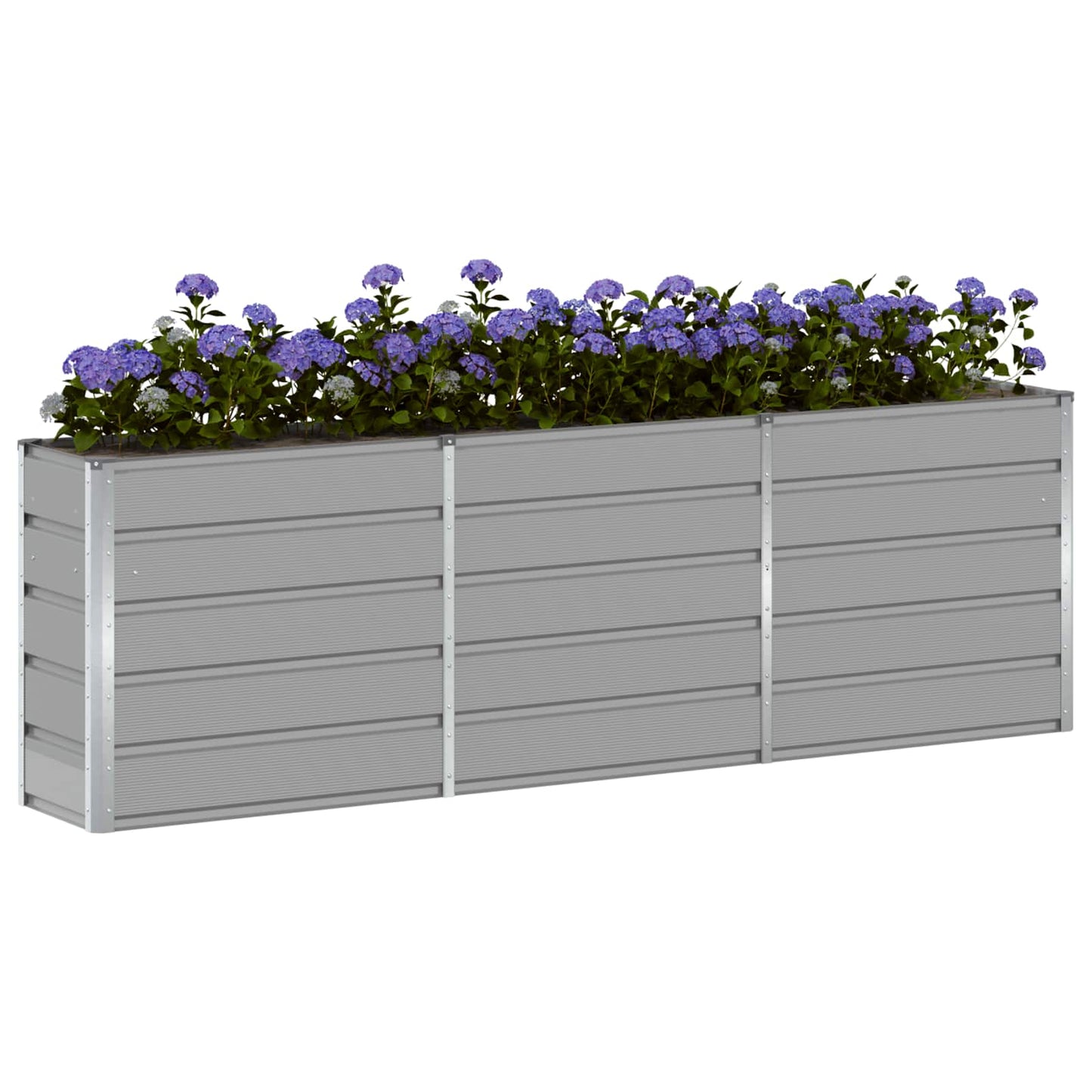 vidaXL Γλάστρα Ανοιχτό γκρι 240 x 40 x 75 εκ. Ατσάλι