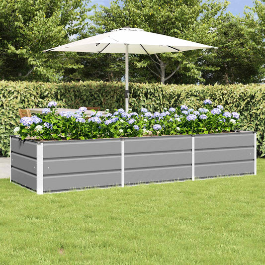 vidaXL Γλάστρα Ανοιχτό γκρι 240 x 80 x 45 cm Ατσάλι
