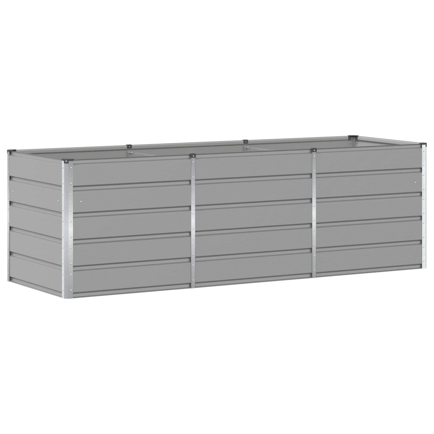 vidaXL Γλάστρα Ανοιχτό γκρι 240 x 80 x 75 εκ. Ατσάλι
