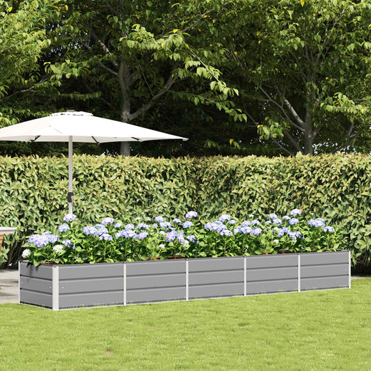 vidaXL Γλάστρα Ανοιχτό γκρι 400 x 80 x 45 cm Ατσάλι