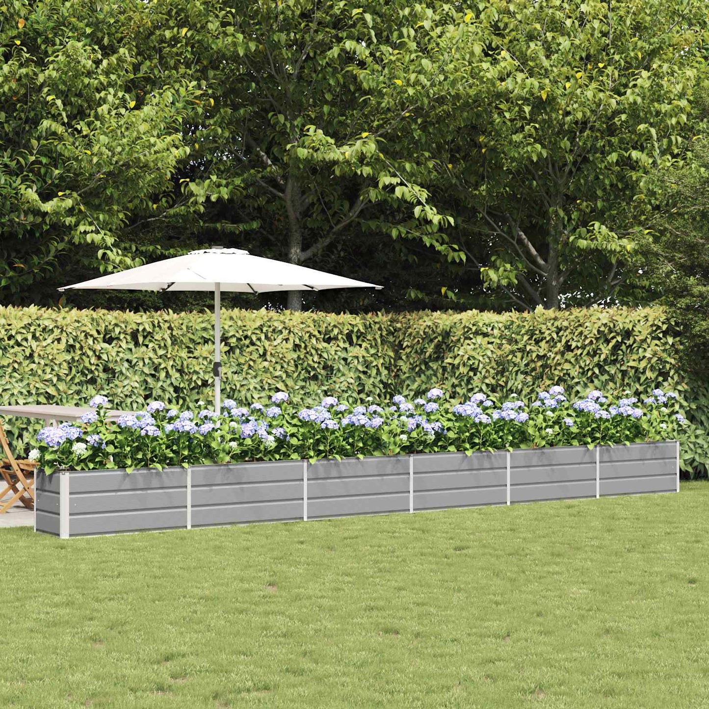 vidaXL Γλάστρα Ανοιχτό γκρι 480 x 50 x 45 εκ Επικαλυμμένος Χάλυβας