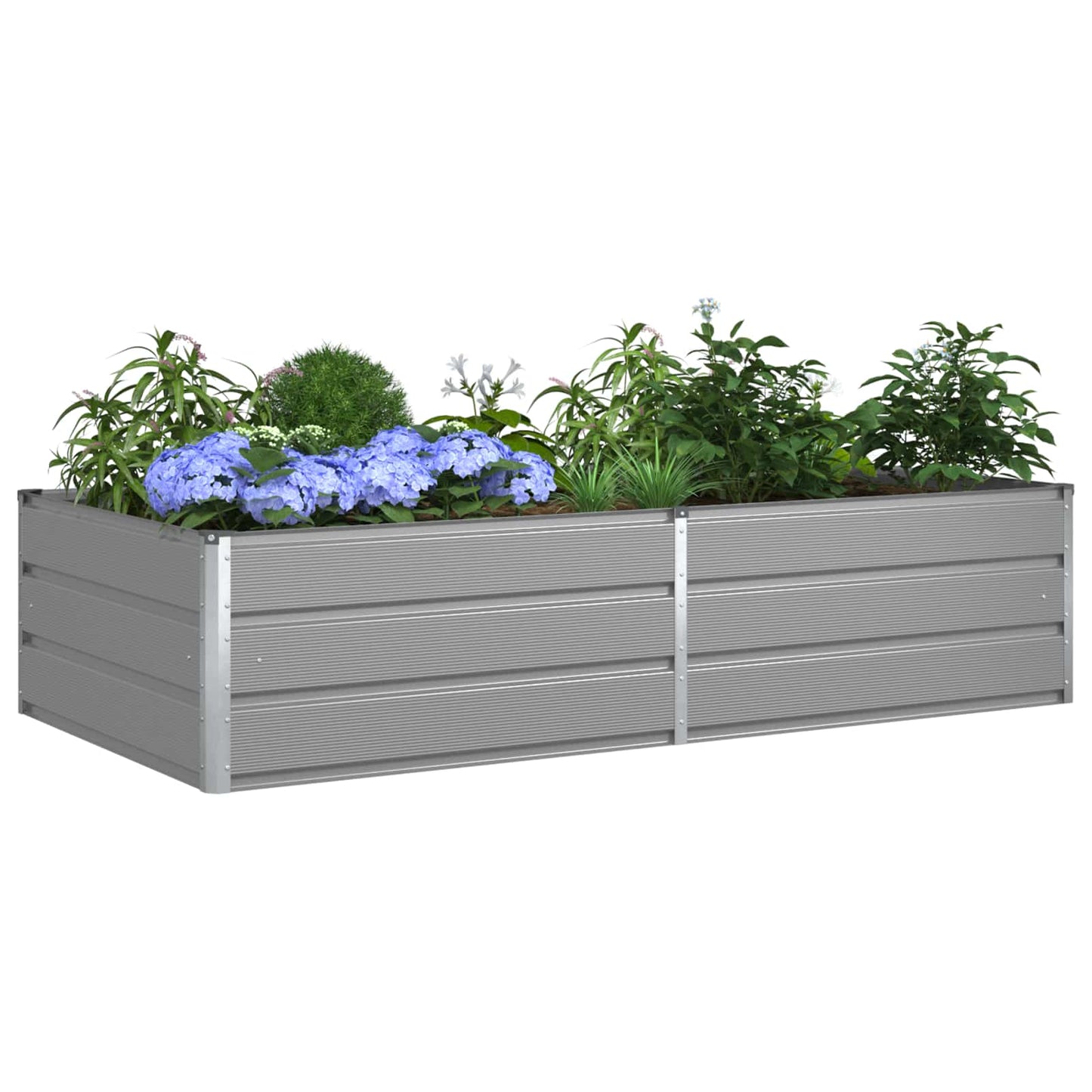 vidaXL Γλάστρα Ανοιχτό γκρι 195 x 100 x 45 εκ Επικαλυμμένος Χάλυβας